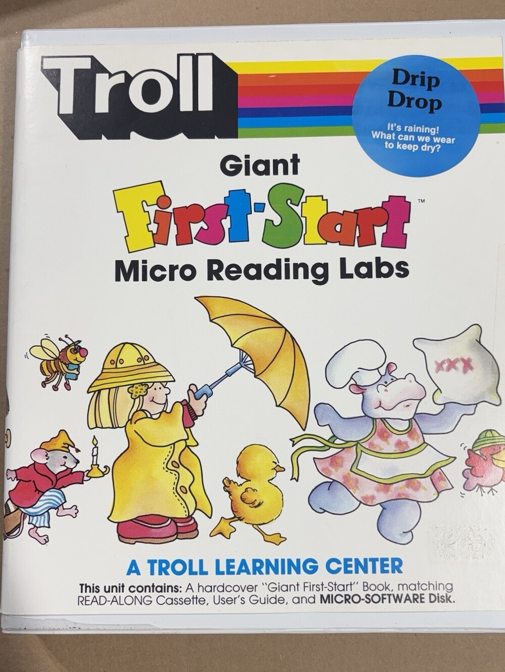 Vintage Troll Giant First Start Micro Reading Lab Drip Drop Retro Software Kit